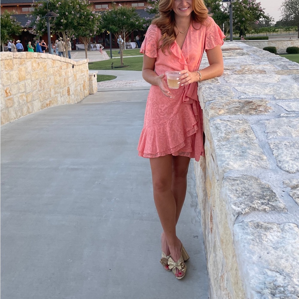 Peach Tanya Taylor wrap dress